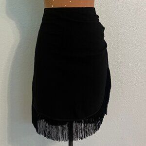 Sincerely Jules Short Black Fringe Skirt Large Junior Bodycon Flapper Whimsy Got